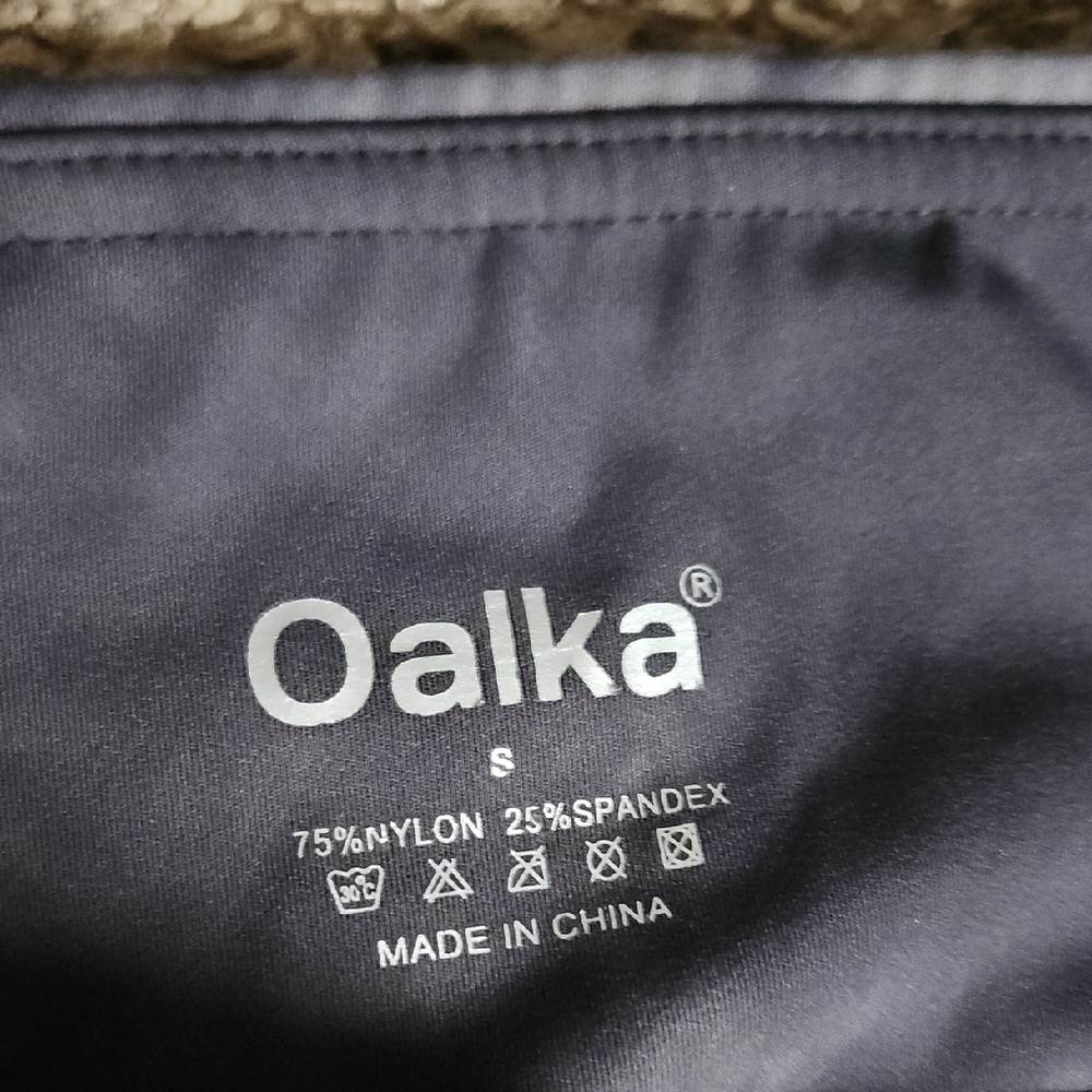 Oalka Gray/black High-Waisted Leggings Full Length - Picture 3 of 4
